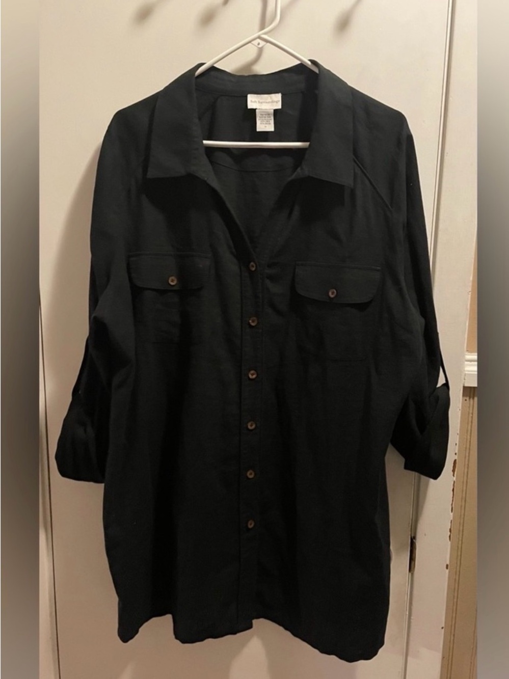 Soft Surroundings Black Linen Tunic Top - Size 1X